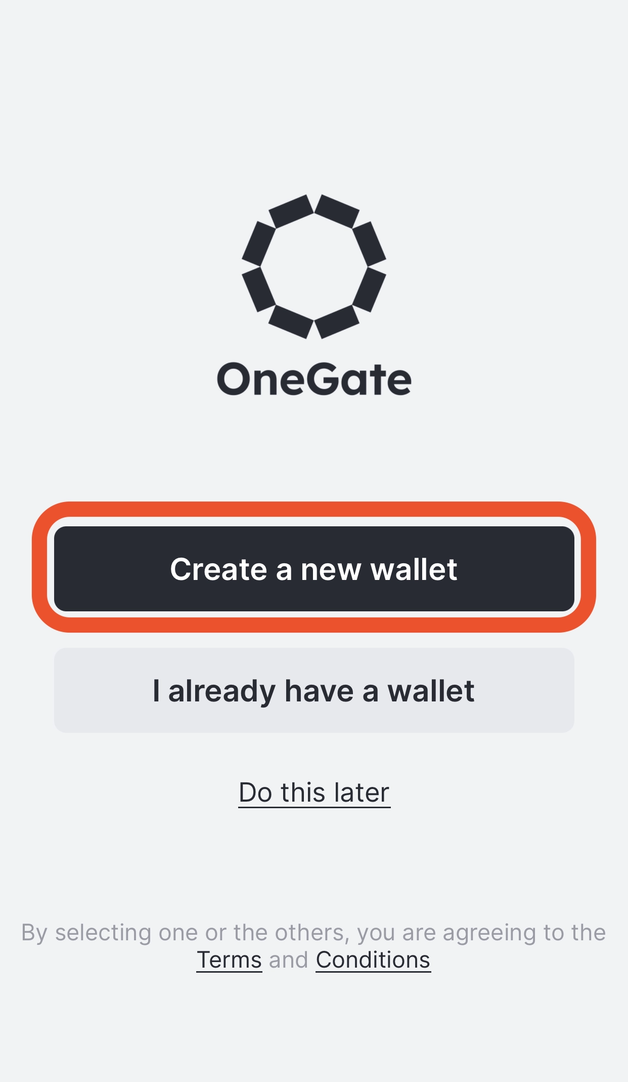 OneGate_create_a_new_wallet