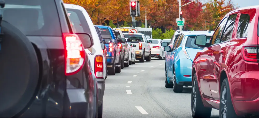 City traffic congestion highlighting commuting challenges