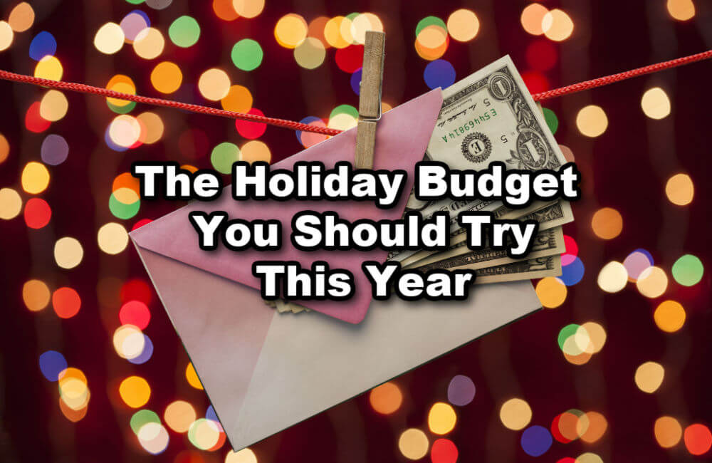 An envelope with cash represents a holiday budget.
