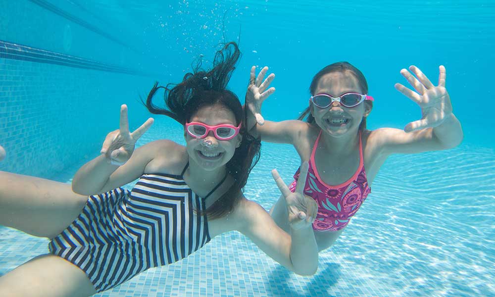 kids in a pool