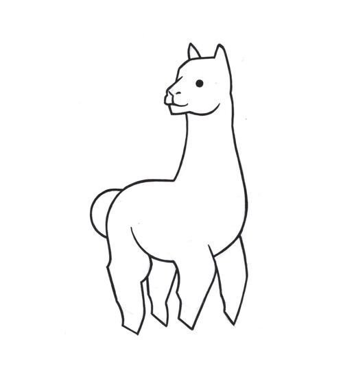 minimalism alpaca hand drawn