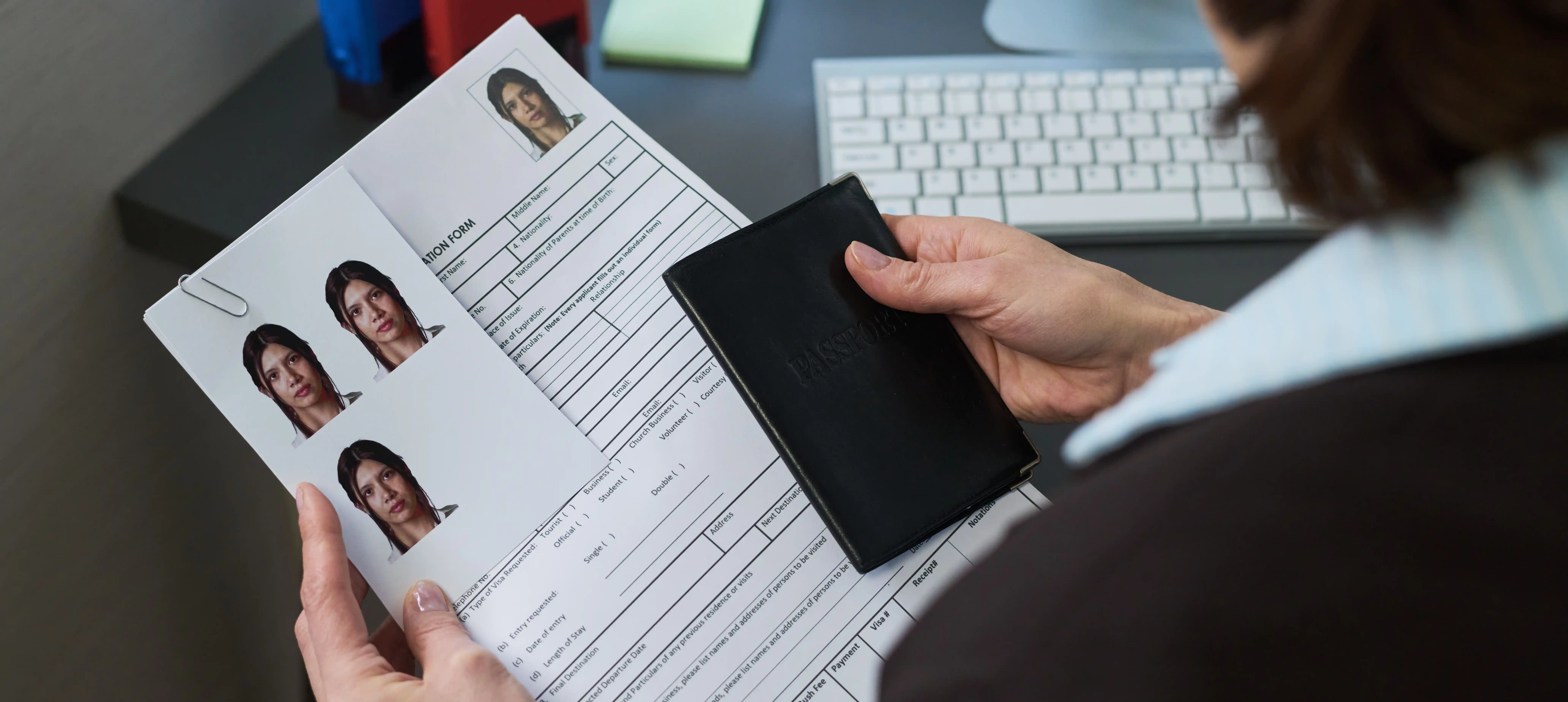 woman preparing application documents