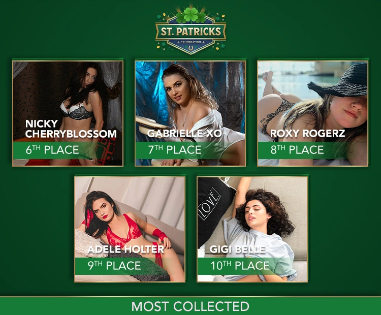 Flirt4Free's Saint Patrick's Day Live Sex Cams contest, 6th to 10th place winners!