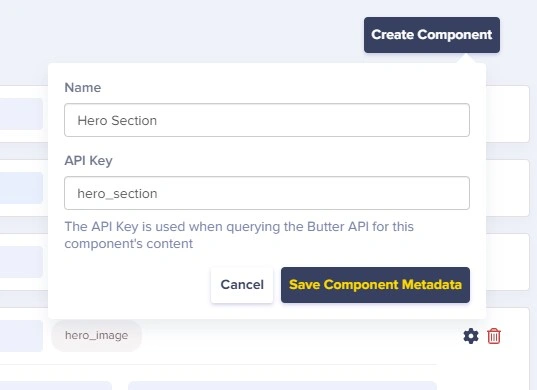 Name and save hero section component