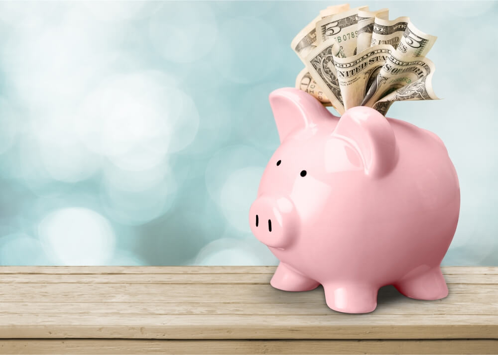piggy bank with payday loan cash