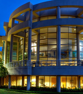 Outside nighttime view of Mobile Museum of Art