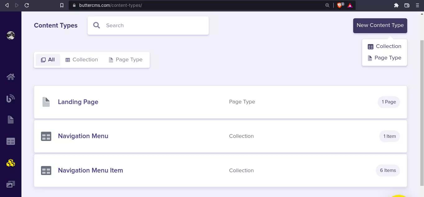 ButterCMS content types