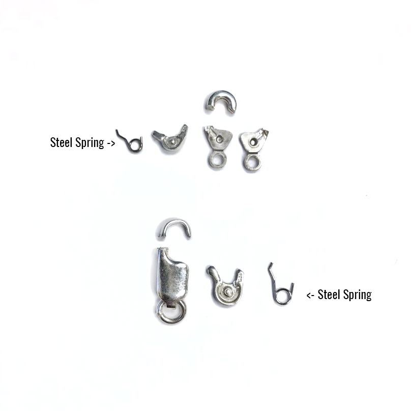 Deconstructed lobster claw clasps