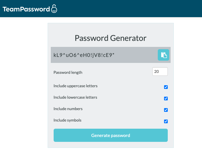 A TeamPassword - password generator