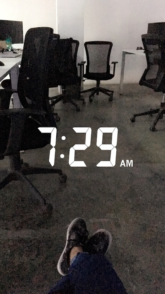 Snapchat post of early bird in TORO