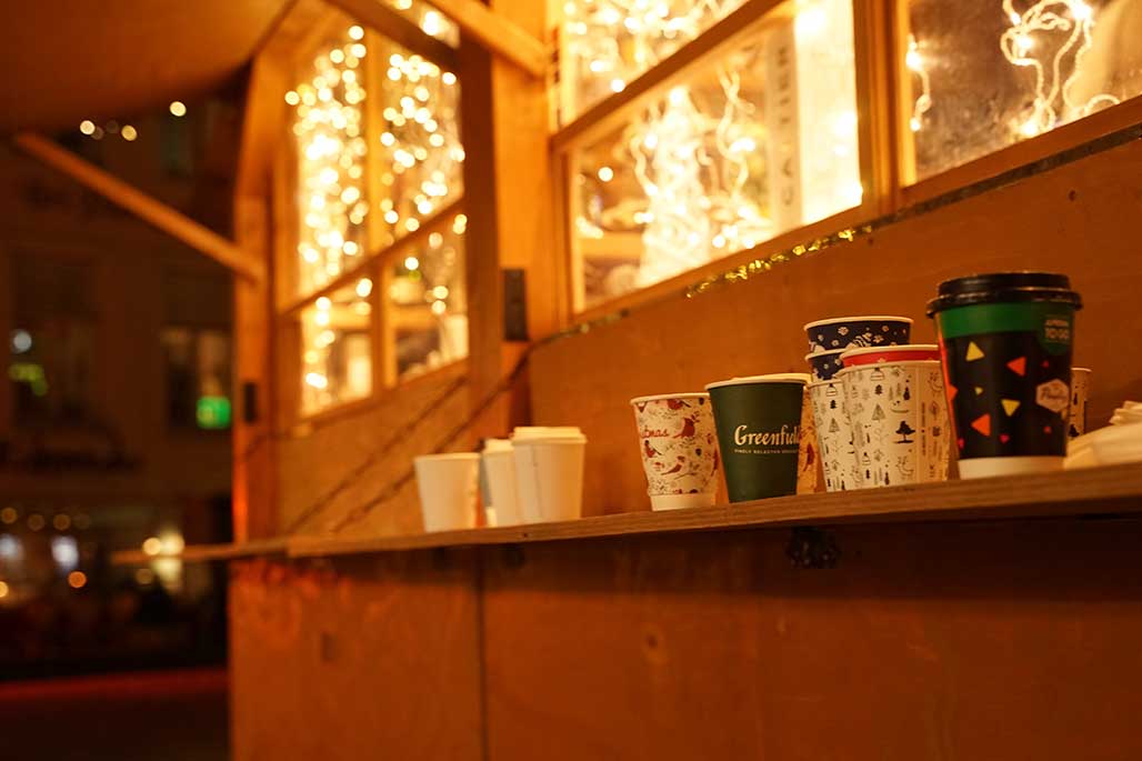 Disposable Coffee Cups on Counter