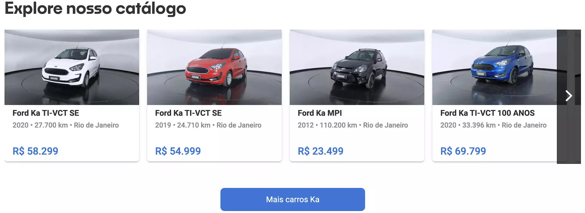 Preços do Ford Ka