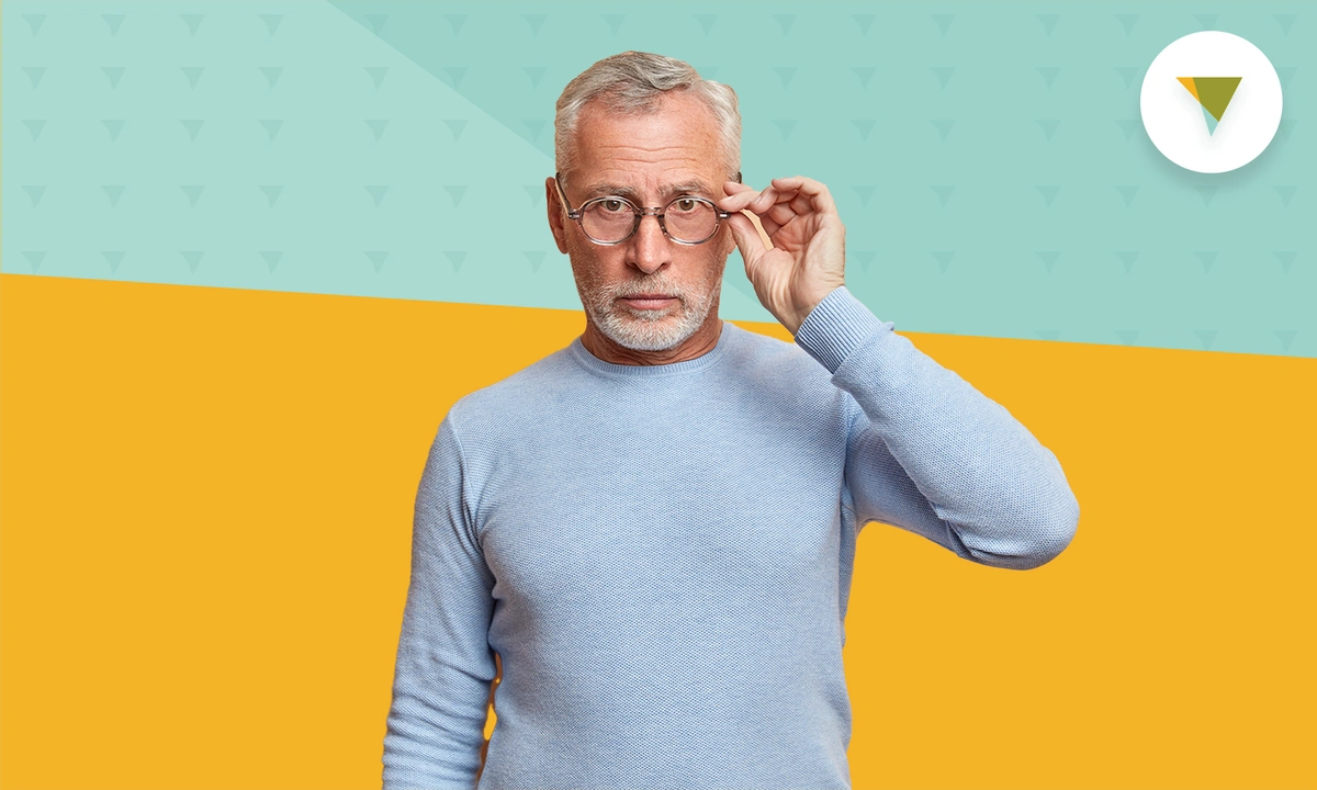 Elderly man with questioning look on his face.