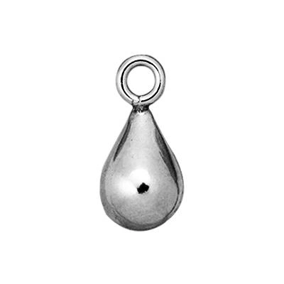 Sterling silver bright finish teardrop charm