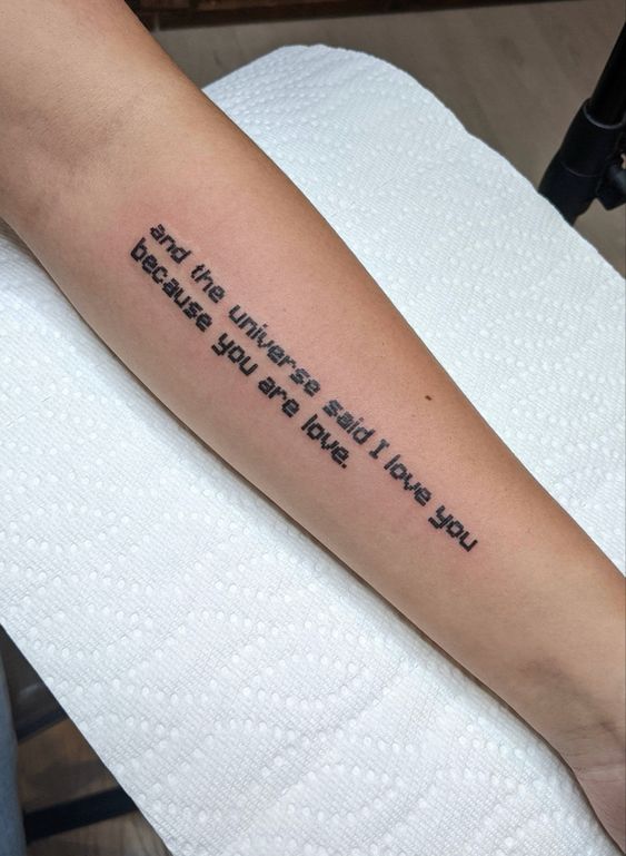 quote tattoo on arm