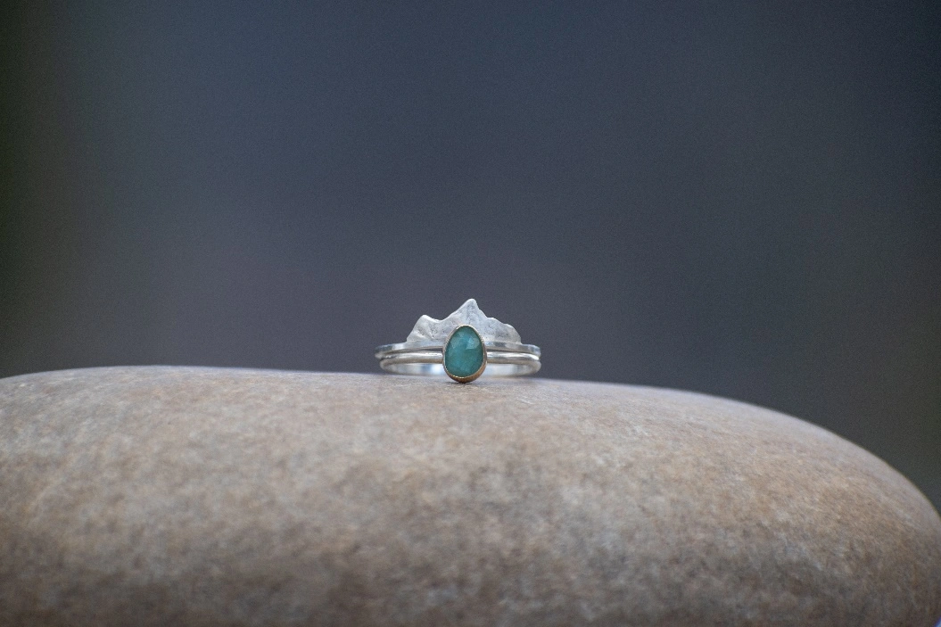 mountain stacking ring and grandierite ring from Stephanie Howell