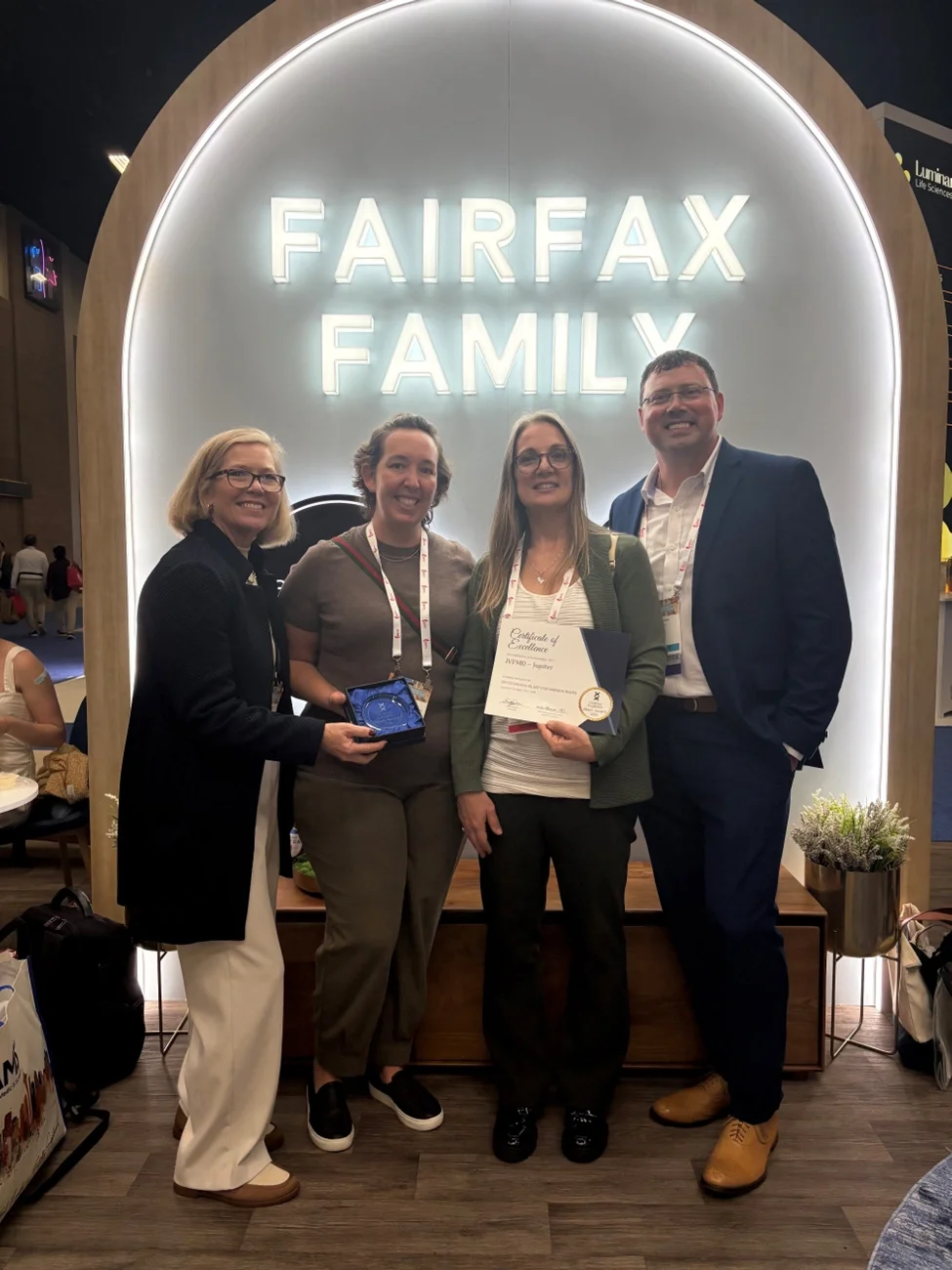 IVFMD team accepting Fairfax EggBank Blast Award