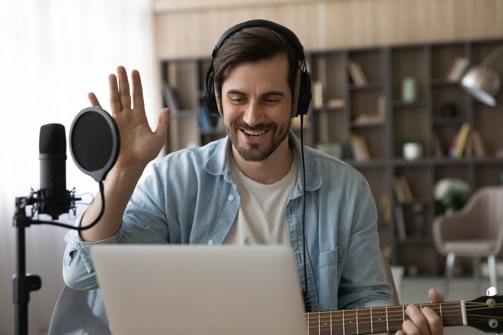 man found a work from home gig teaching music