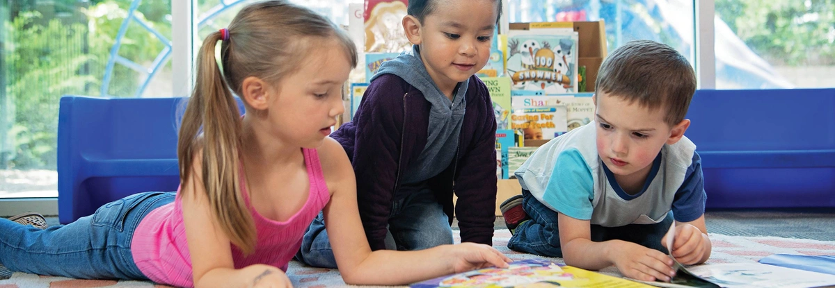 Children reading a book