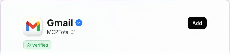 The app information header showing an icon, app name, developer, verified lozenge, and add button.