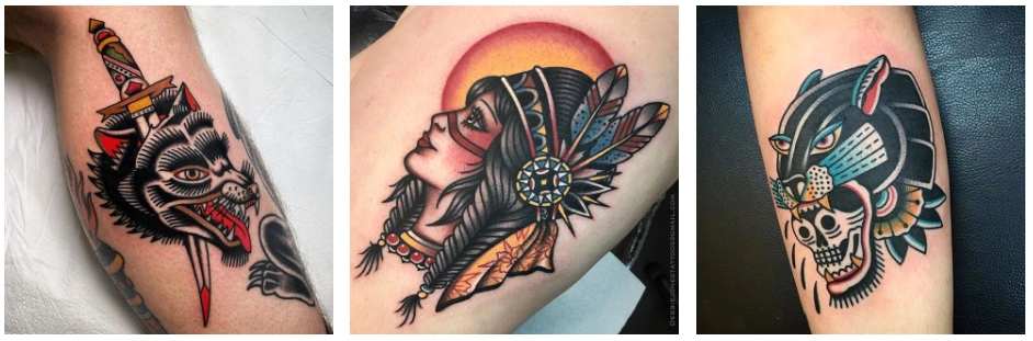 examples of traditional americana style tattoos