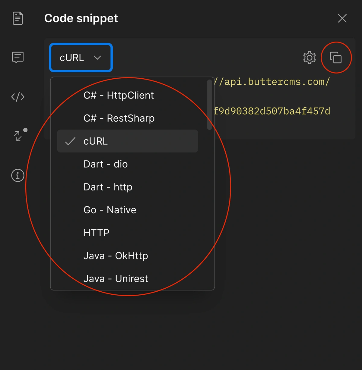 Use dialog box to select format