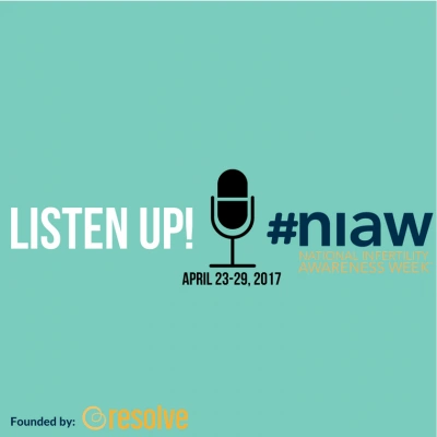 Listen Up graphics for National Infertility Awareness Week