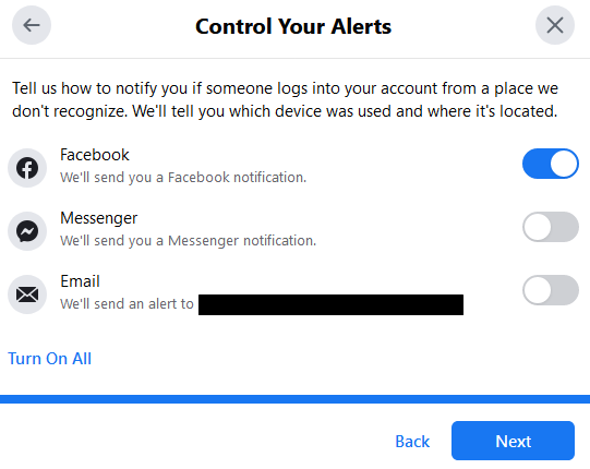 Using Notification for Facebook Login