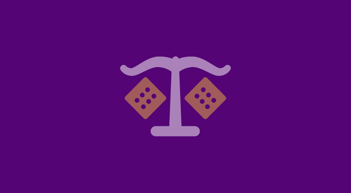 紫色の背景にTrustDiceのロゴ