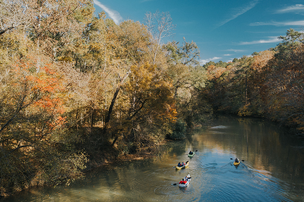 People kayaking at the Cahaba River