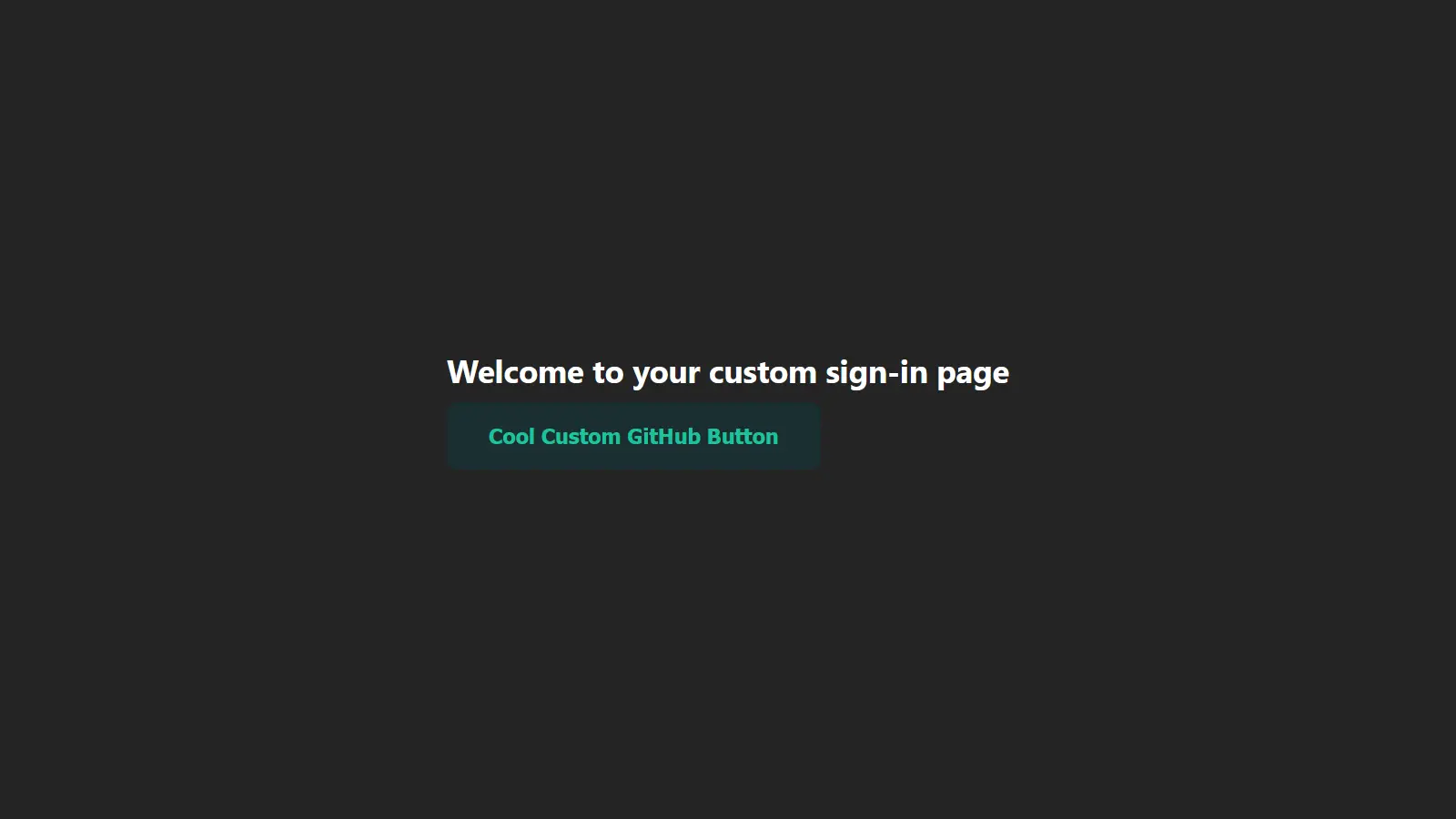 Welcome to your custom sign in page - Next.js authentication