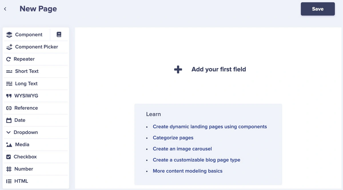 Enjoy using our dozens of flexible field types