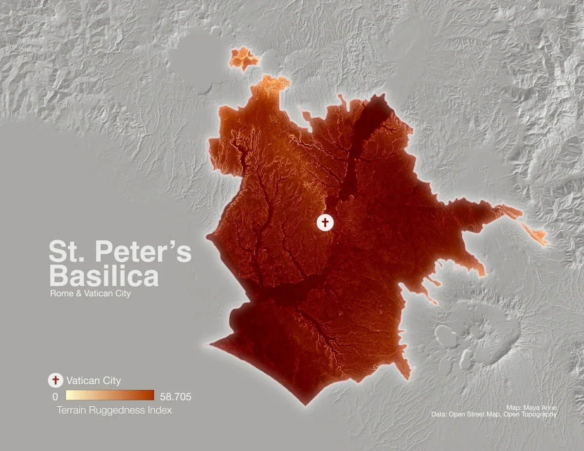 Mapping the Difficulty of a Religious Pilgrimage at Five Holy Sites