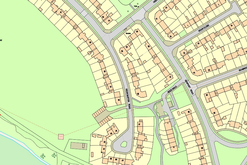 OS MasterMap® sample showing a residential area