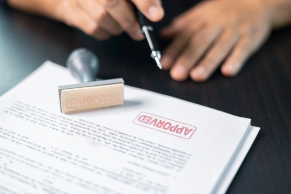 Loan document being approved