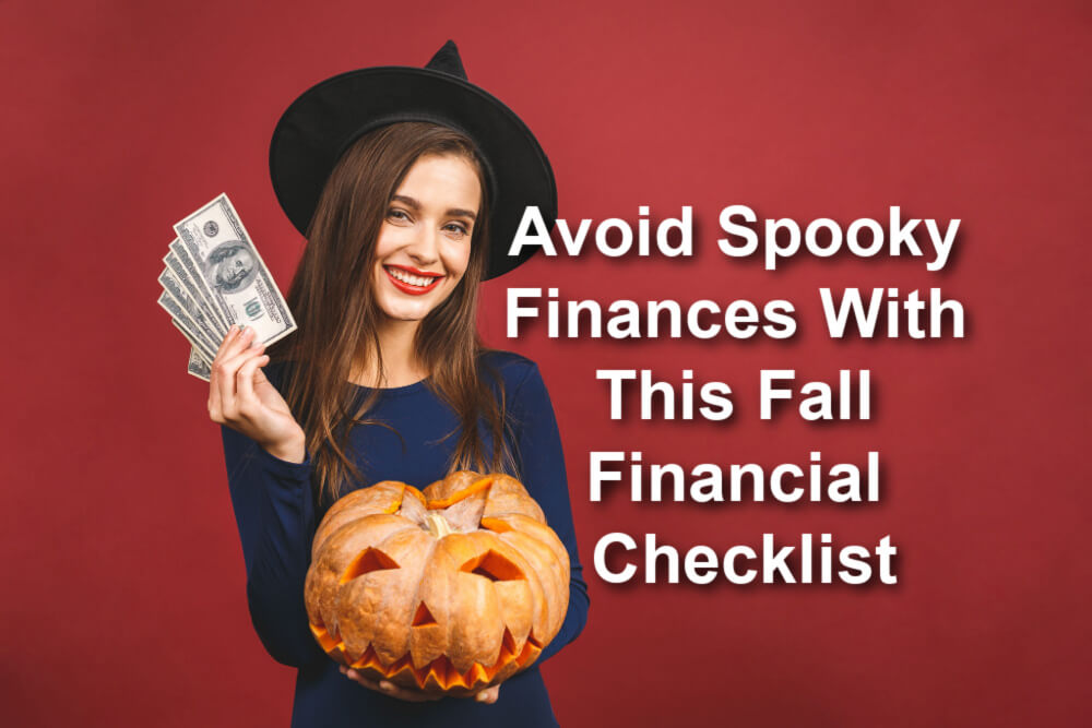 woman holding title pawn cash and pumpkin avoid spooky finances with this fall financial checklist