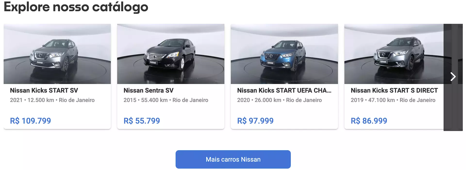Carros Nissan Preço