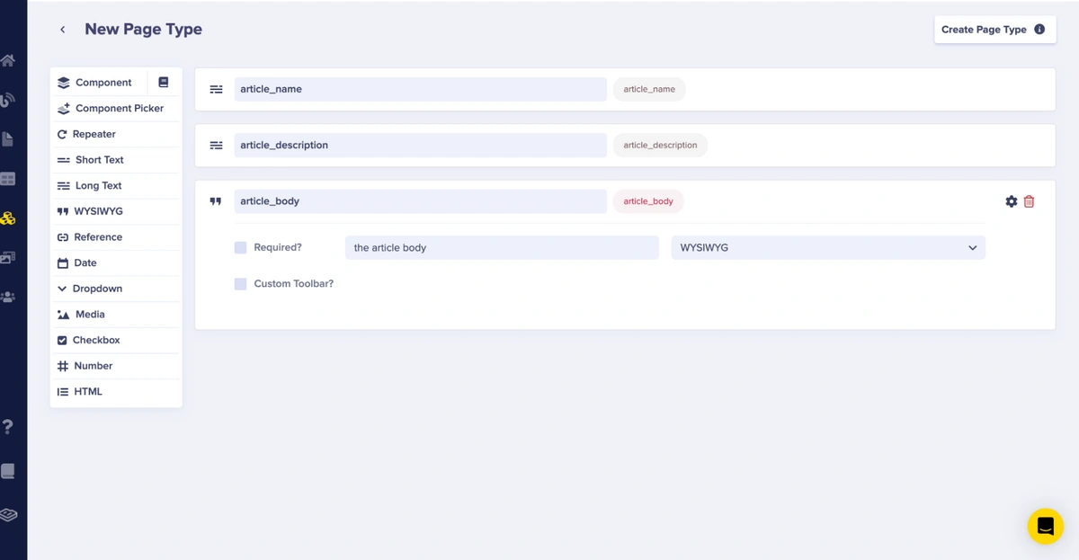 Article page type schema