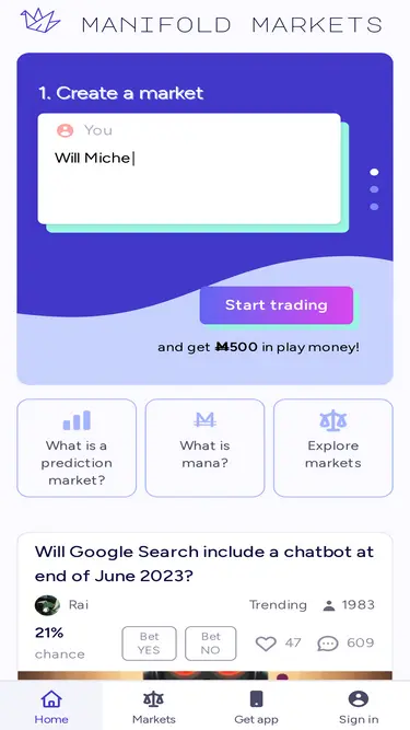 creating a market on Manifold
