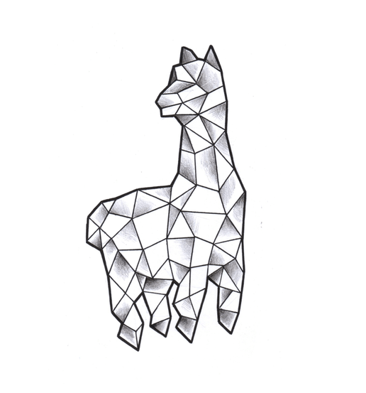 geometric style alpaca hand drawn