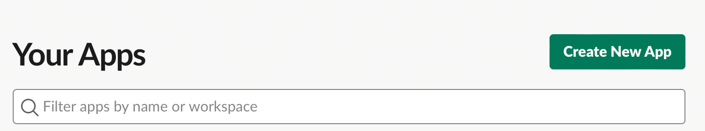 Slack "create new app" button