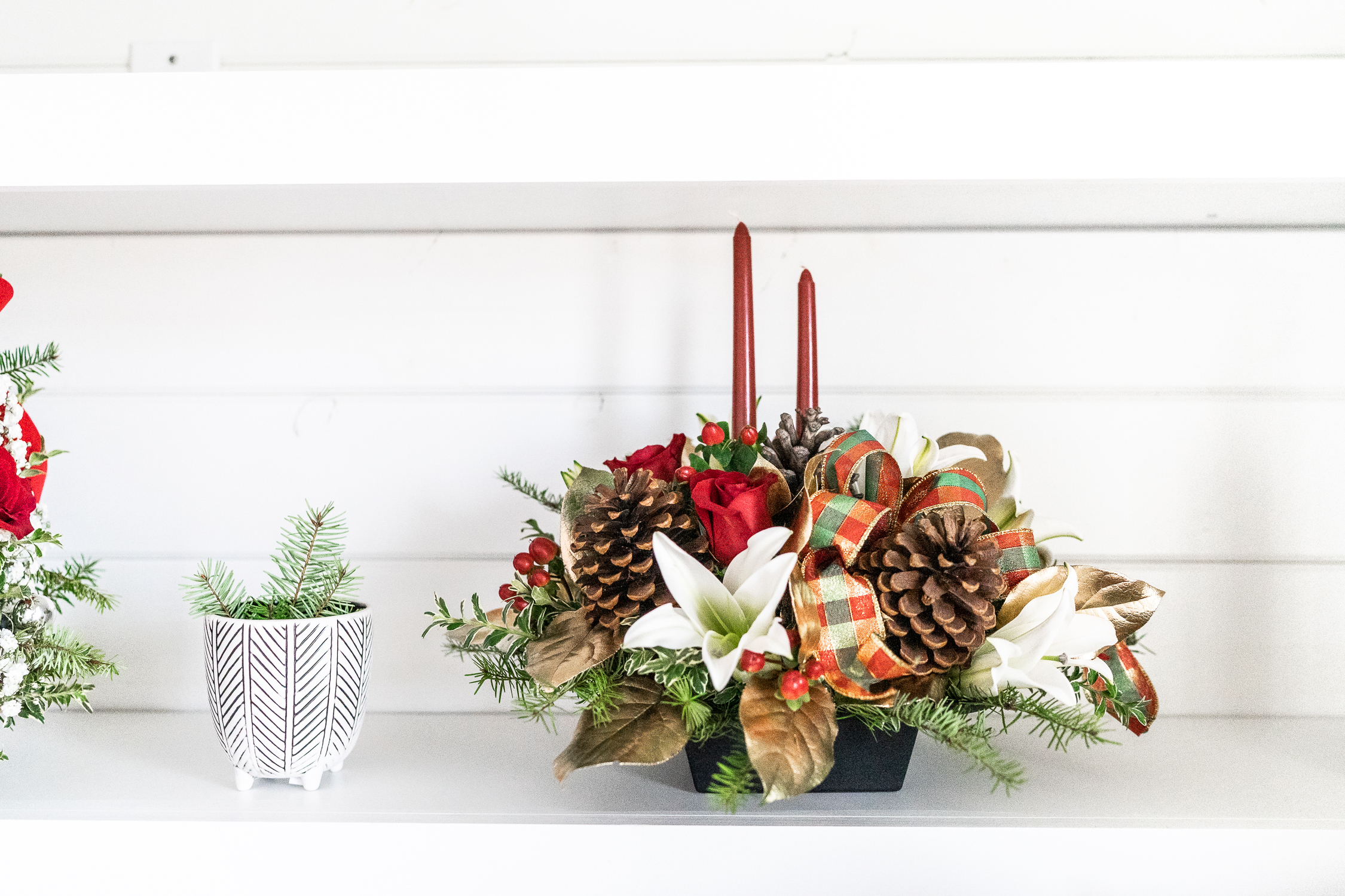 Red and Green Christmas Flowers