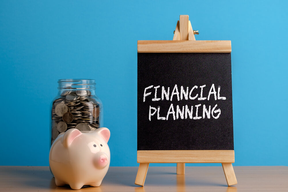 personal financial planning written on a blackboard