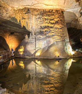 Inside view of Cathedral Caverns in Alabama