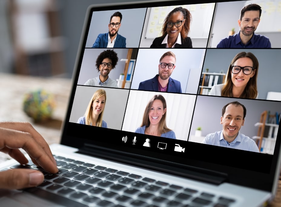 Laptop with Zoom Call