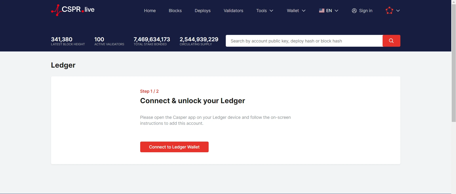 8_cspr_connect_to_ledger_wallet