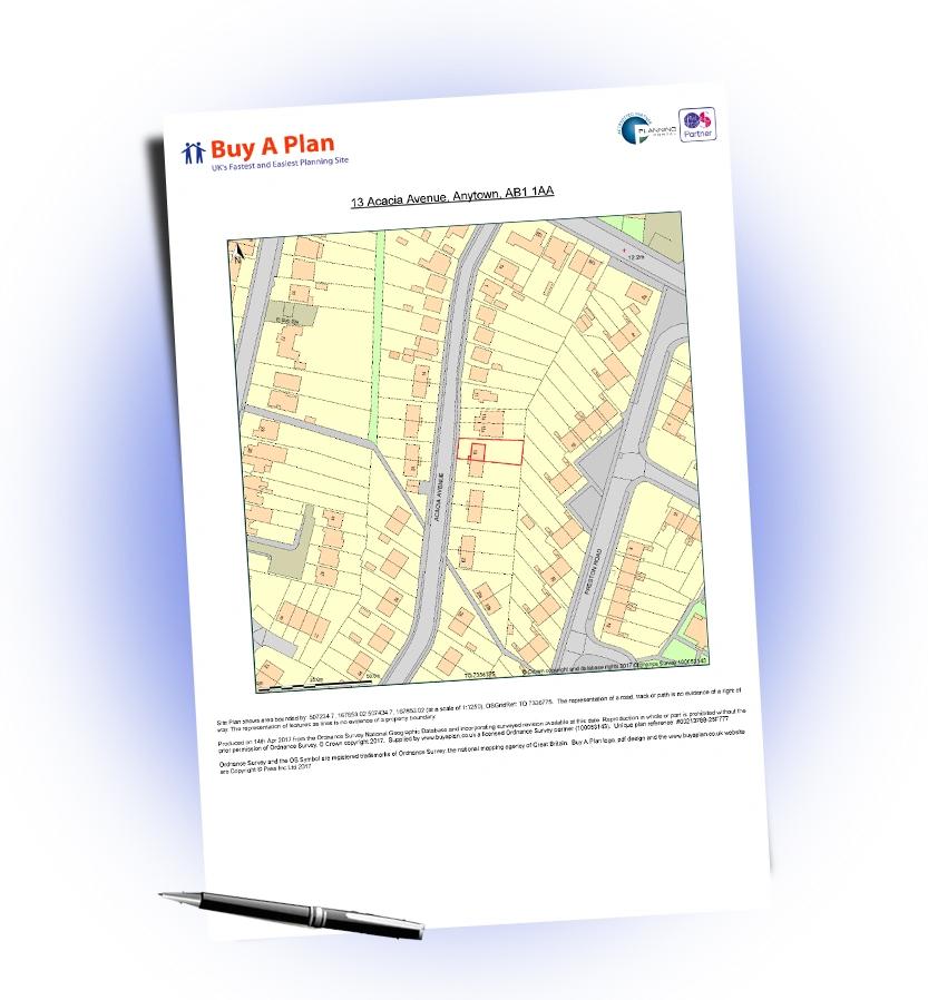 printed PDF planning map sample