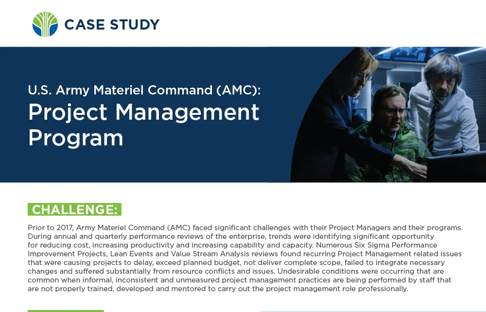 U.S. Army Materiel Command (AMC): Project Management Program