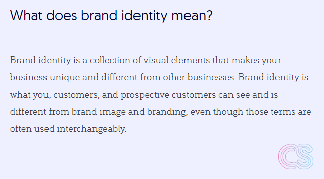 What does 'brand identity' mean?