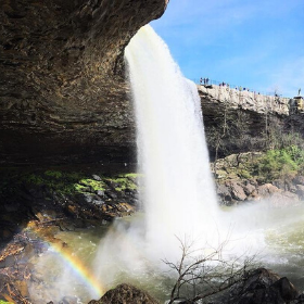 A view from behind Noccalula Falls.